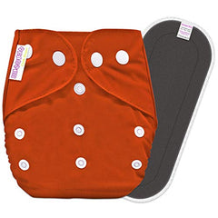 Reusable Baby Cloth Diaper with Adjustable Snap Buttons and Insert (Set of 1)
