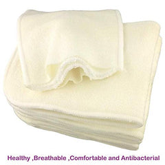 Bembika Cloth Diaper for Inserts, Natures Cloth Diaper Liner, Reusable Washable Cotton Diaper Nappy Inserts for Baby Cloth Diapers (Set of 3) (Bemboo Terry- 4 Layer)