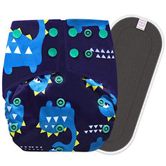 Reusable Baby Cloth Diaper with Adjustable Snap Buttons and Insert (Set of 1)