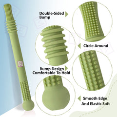 BPA Free Silicone Teething Toy for Baby (Green)