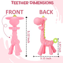 BPA Free Silicone Teething Toy for Baby (Pink)