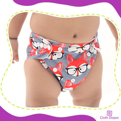 Washable & Reusable Baby Cloth Diaper With Adjustable Size Button (Set of 2)