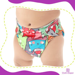 Washable & Reusable Baby Cloth Diaper With Adjustable Size Button (Set of 2)