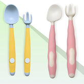 Baby Feeding Adjustable Bibs With BPA Free Baby Feeding Spoon (Pink Doodle)