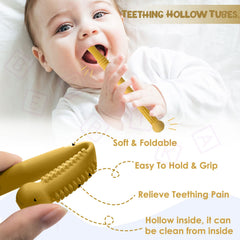 BPA Free Silicone Teething Toy for Baby (Yellow)
