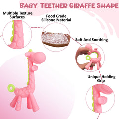 BPA Free Silicone Teething Toy for Baby (Pink)