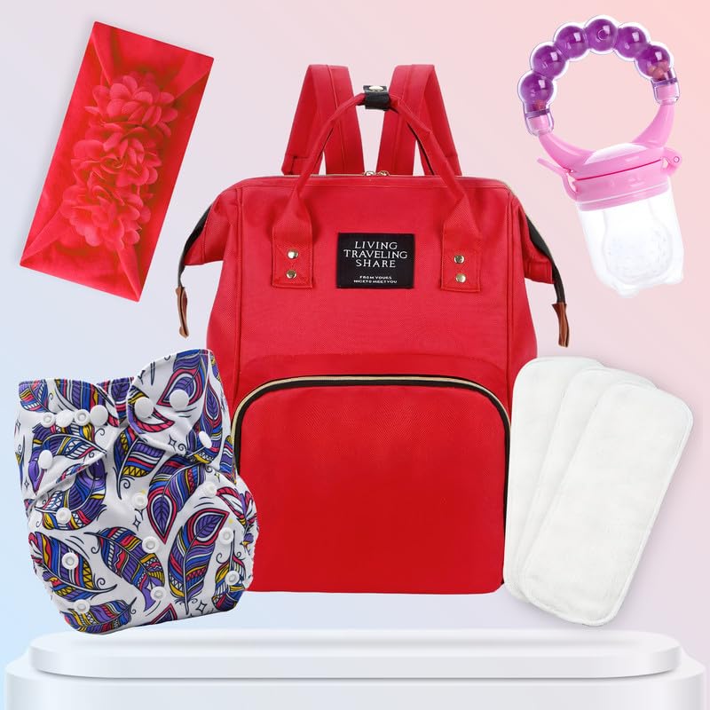 Baby Care Accessories Cloth Diaper, Inserts, Diaper Bag, Headbands, Nibbler (Set of 5)