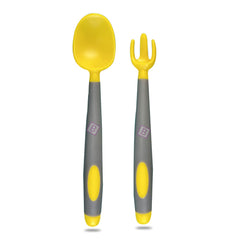 Baby Feeding Adjustable Bibs With BPA Free Baby Feeding Spoon (Orange)