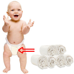 Bembika Cloth Daiper for Cotton Inserts Natures Cloth Diaper Liner,Reusable Washable Unbleached Cotton Diaper Nappy Inserts for Baby Cloth Diapers (Set of 6) (Prefold Cotton Insert- 2x4x2 Layer)