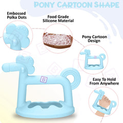 BPA Free Silicone Teething Toy for Baby (Blue)