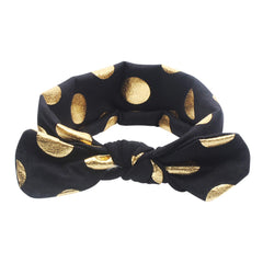 Baby Headband for Baby Hair Accessories for infant (KnotGliterPolka|Black)