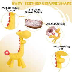 BPA Free Silicone Teething Toy for Baby (Yellow)