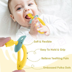 BPA Free Silicone Teething Toy for Baby (Yellow)