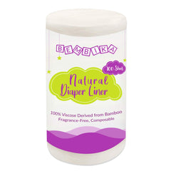 Bembika Bamboo Diaper Liners Disposable, Chlorine Free, Compostable, Dye Free, Cloth Diaper Insert Liner, 100 Sheets