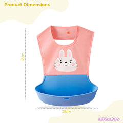 Baby Feeding Adjustable Bibs With BPA Free Baby Feeding Spoon (Pink Doodle)