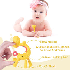 BPA Free Silicone Teething Toy for Baby (Yellow)