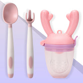 BPA Free Baby Feeding Spoon & Fruit Nibbler Set (Skyblue)