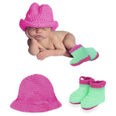 Beby Photography Costume (Hat & Booties|Pink)