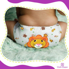 Reusable Baby Cloth Diaper with Adjustable Snap Buttons and Insert (Set of 1)