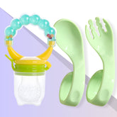 BPA Free Baby Feeding Spoon & Fruit Nibbler Set (Skyblue)