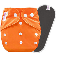Reusable Baby Cloth Diaper with Adjustable Snap Buttons and Insert (Set of 1)