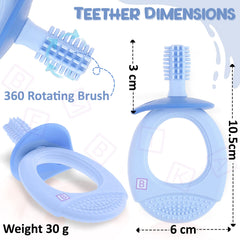 BPA Free Silicone Teething Toy for Baby (Blue)