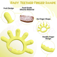 BPA Free Silicone Teething Toy for Baby (Yellow)