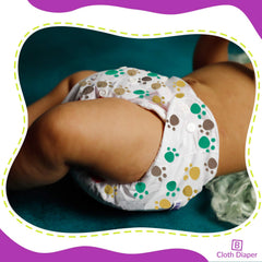 Reusable Baby Cloth Diaper with Adjustable Snap Buttons and Insert (Set of 1)