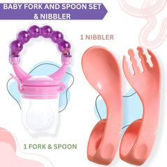 BPA Free Baby Feeding Spoon & Fruit Nibbler Set (Skyblue)