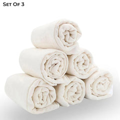 Wetfree Reusable & Washable Cotton Diaper Nappy Inserts for Baby (White)