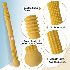 BPA Free Silicone Teething Toy for Baby (Yellow)