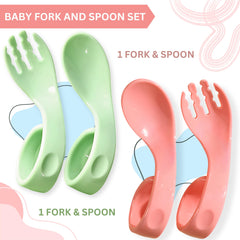 Baby Spoon and fork Set for Baby Feeding (Skyblue)