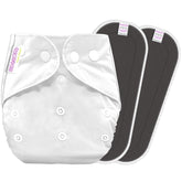 Reusable Baby Cloth Diaper with Adjustable Snap Buttons and Insert (1 Diaper & 2 Pcs Insert)