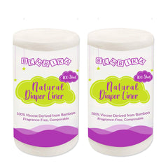 Bembika Bamboo Diaper Liners Disposable, Chlorine Free, Compostable, Dye Free, Cloth Diaper Insert Liner, 200 Sheets