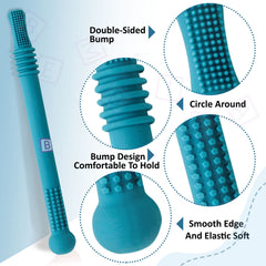 BPA Free Silicone Teething Toy for Baby (Blue)