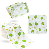 Baby Swaddle Blanket and Burp Cloth for Infants (Green)