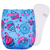 Reusable Baby Cloth Diaper with Adjustable Snap Buttons and Insert (Set of 1)