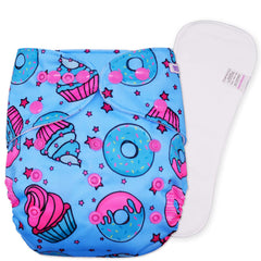 Reusable Baby Cloth Diaper with Adjustable Snap Buttons and Insert (Set of 1)