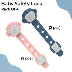 Furniture Safety Multifunction Accessories Lock for Baby (Monkey-Blue)