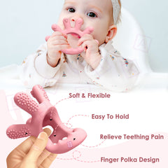 BPA Free Silicone Teething Toy for Baby (Pink)