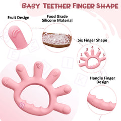 BPA Free Silicone Teething Toy for Baby (Pink)