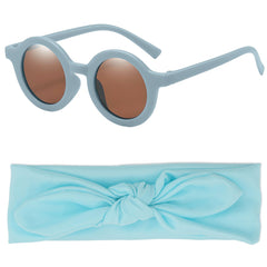 Fashionable Sunglasses and Headband for Kids & Baby Girls (Sky)