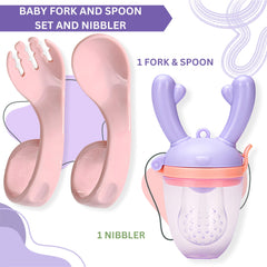 BPA Free Baby Feeding Spoon & Fruit Nibbler Set (Skyblue)