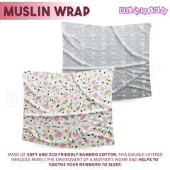 Bamboo Muslin Swaddle Wrap/Blanket for Baby 120X110 (White)