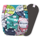 Reusable Baby Cloth Diaper with Adjustable Snap Buttons and Insert (Set of 1)