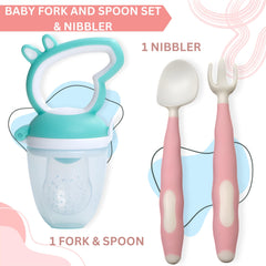 BPA Free Baby Feeding Spoon & Fruit Nibbler Set (Twis tBlush)