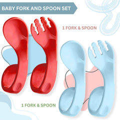 Baby Spoon and fork Set for Baby Feeding (Skyblue)