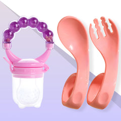 BPA Free Baby Feeding Spoon & Fruit Nibbler Set (Skyblue)