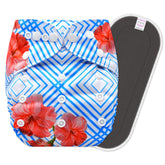 Reusable Baby Cloth Diaper with Adjustable Snap Buttons and Insert (Set of 1)