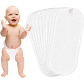 Bembika Cloth Daiper for Inserts, Natures Cloth Diaper Liner, Reusable Washable Cotton Diaper Nappy Inserts for Baby Cloth Diapers (Set of 10) (Microfiber 3-Layer)